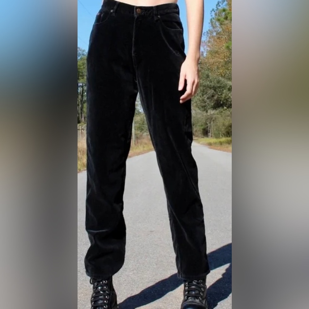 Calvin Klein Black Velvet Mom Jeans